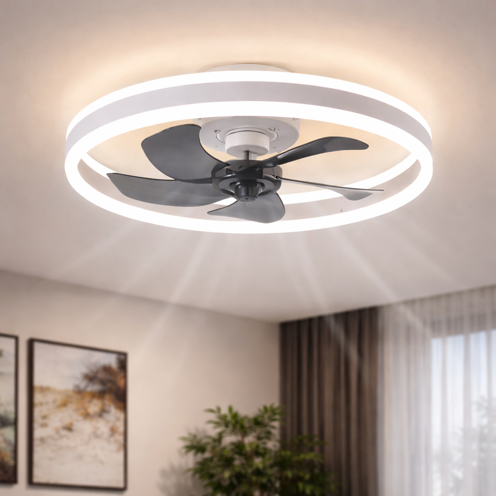 Cichy wentylator sufitowy z oświetleniem LED i pilotem