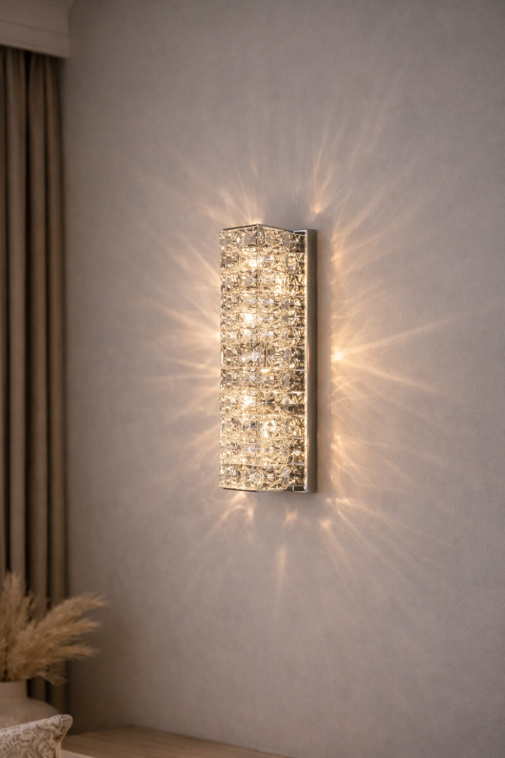 Luksusowa lampa kryształowa - kinkiet LED