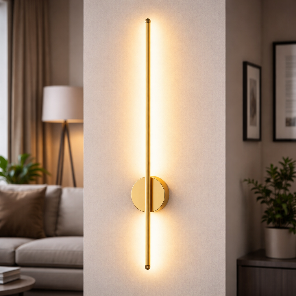 Czarny kinkiet LED – nowoczesna lampa ścienna do korytarza i salonu