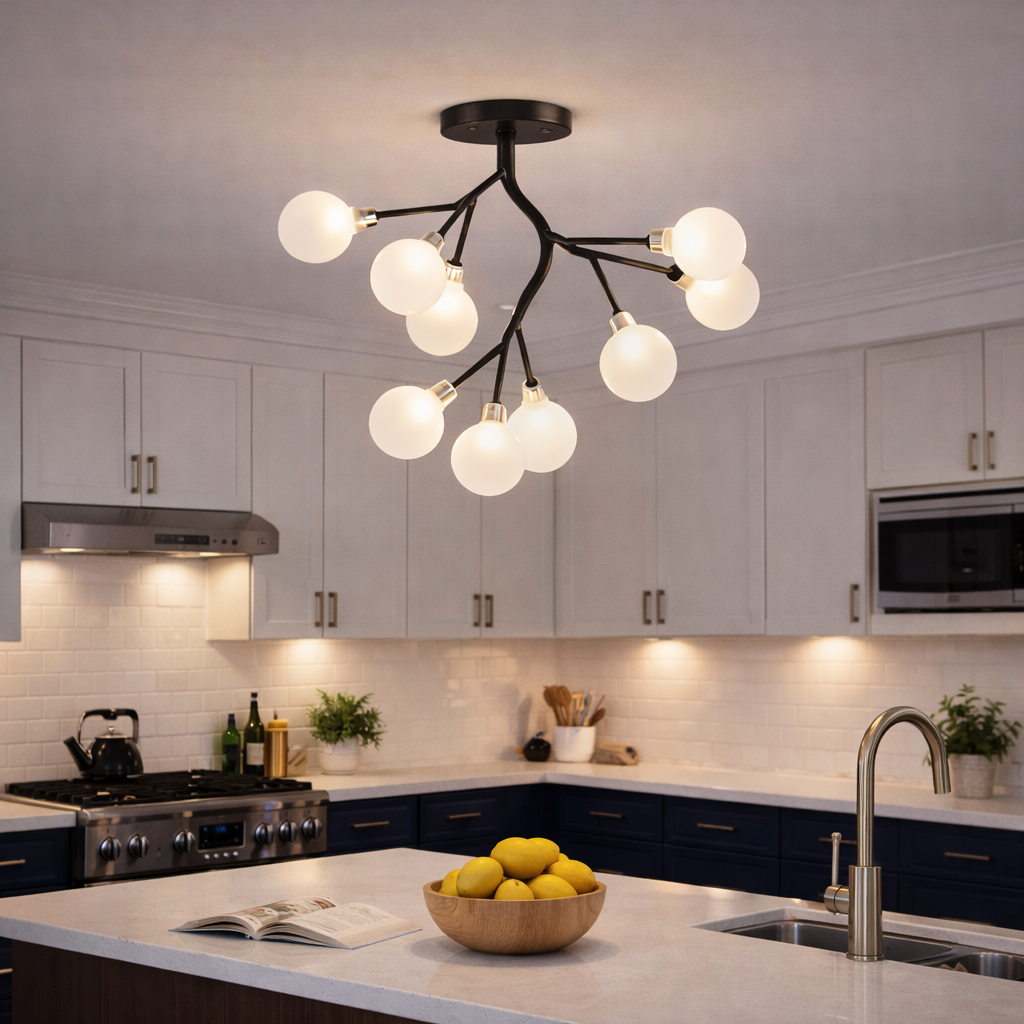 Designerska lampa wisząca – kształt gałęzi do salonu