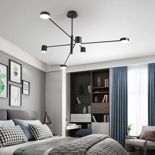 Designerska lampa sufitowa LED – złoto-czarna do salonu