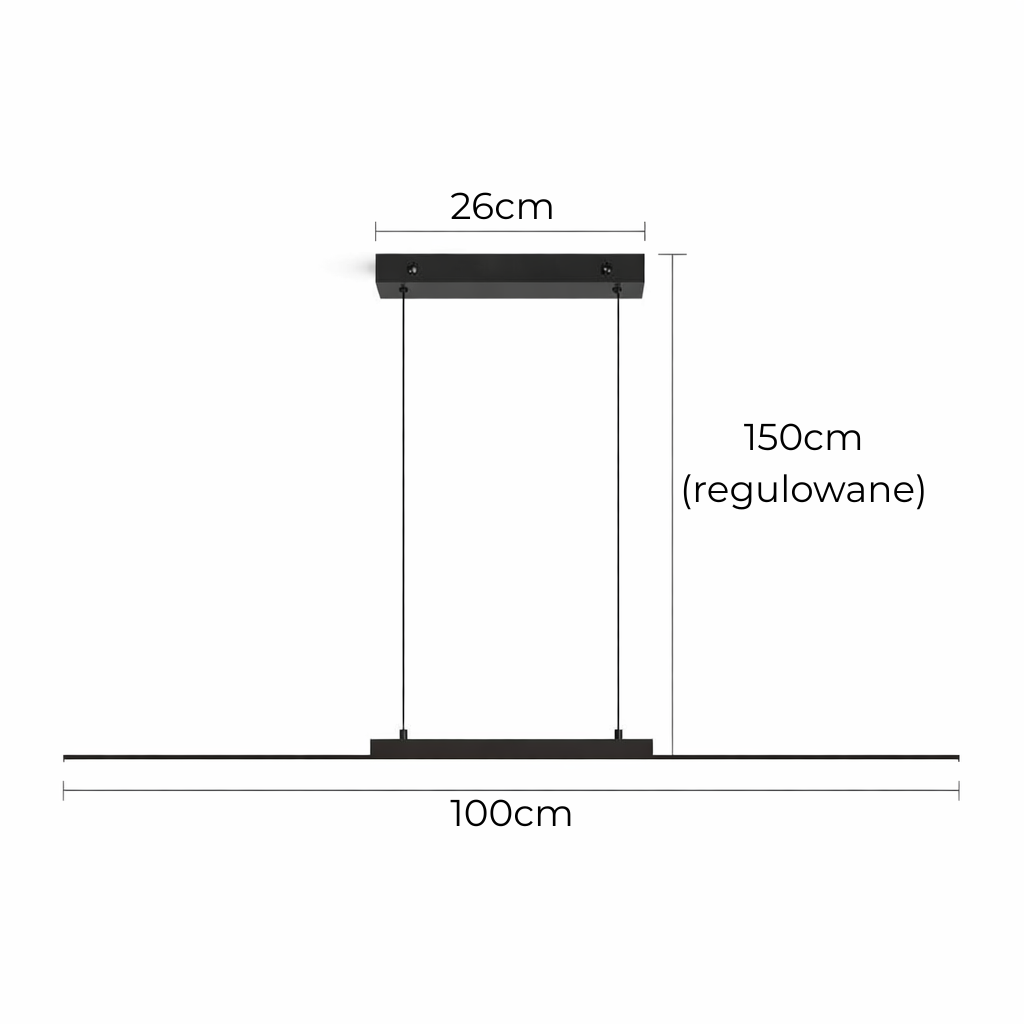 Nowoczesna długa lampa wisząca LED – nad stół do jadalni