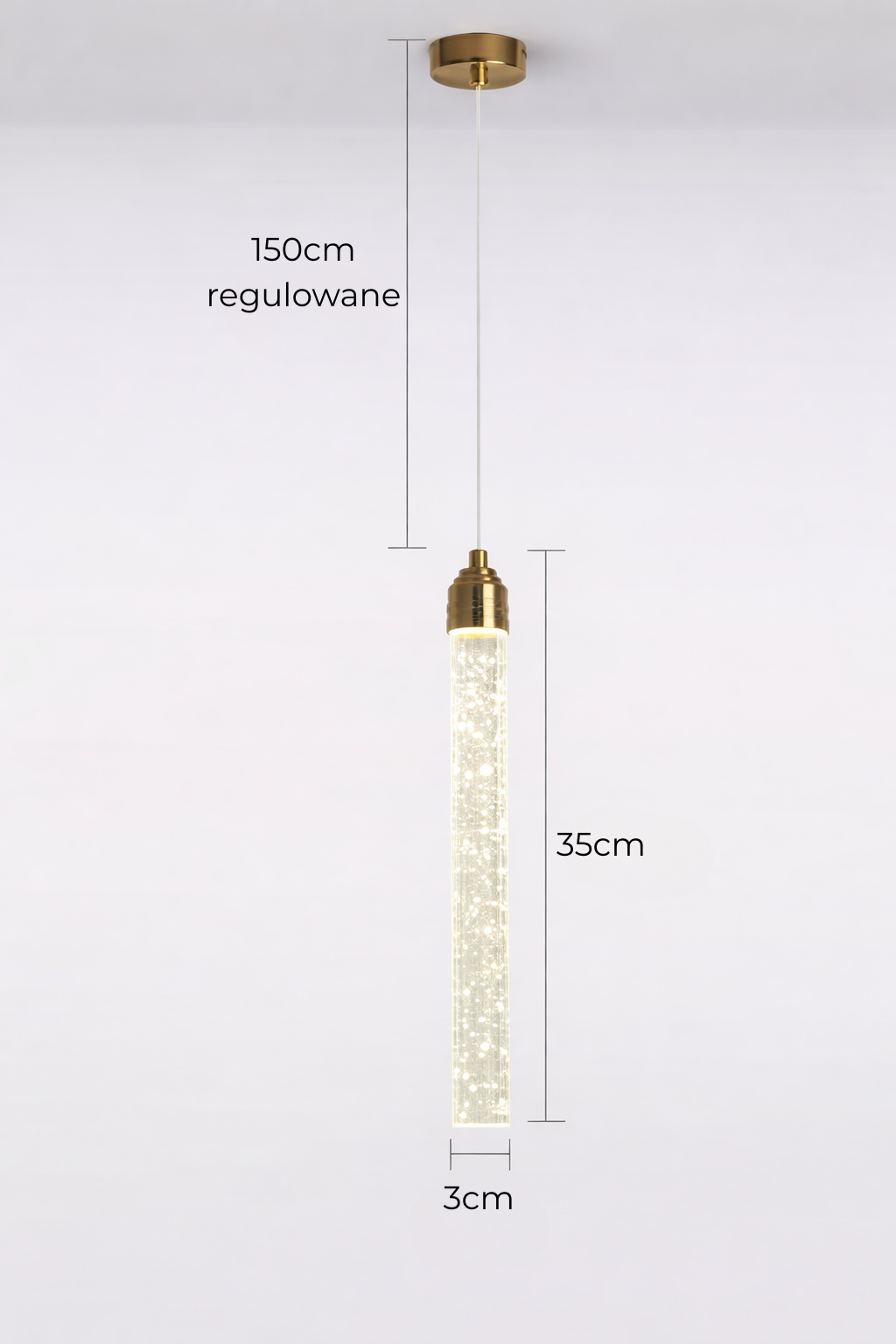 Luksusowa kryształowa lampa wisząca – złota do salonu