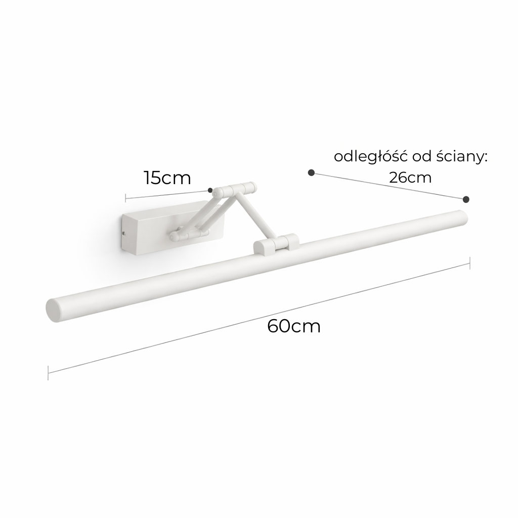 Lampa LED nad lustro – kinkiet łazienkowy czarny lub biały