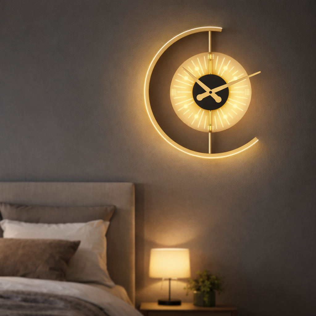 Designerski kinkiet LED Zegar – nowoczesna lampa ścienna
