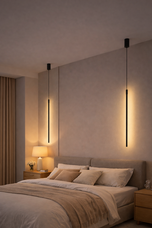 Długa lampa wisząca LED – nad stół i wyspę kuchenną