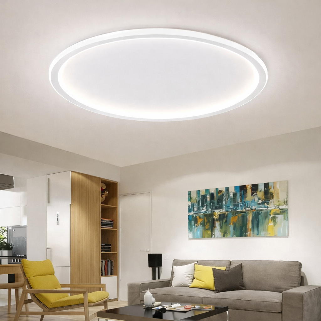 Lampa sufitowa LED z pilotem – regulacja barwy i jasności