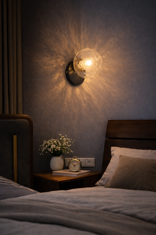 Szklany kinkiet LED – luksusowa lampa ścienna