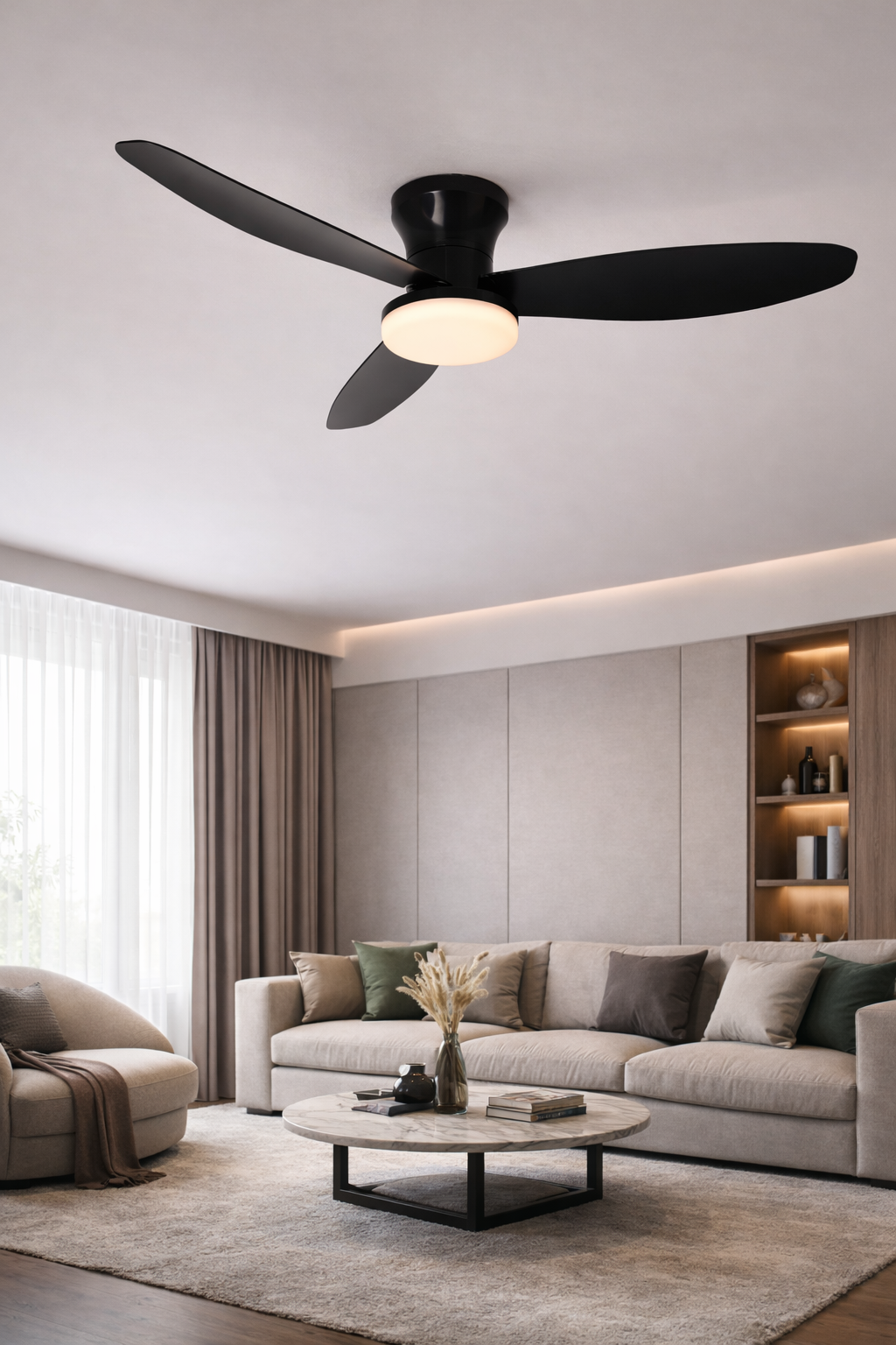 Wentylator sufitowy LED – 3 barwy światła, pilot