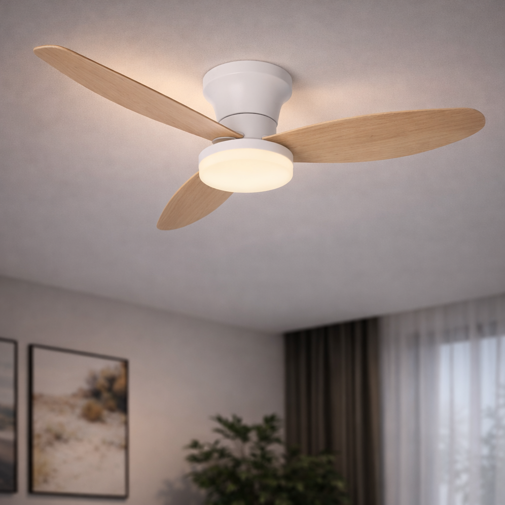 Wentylator sufitowy LED – 3 barwy światła, pilot