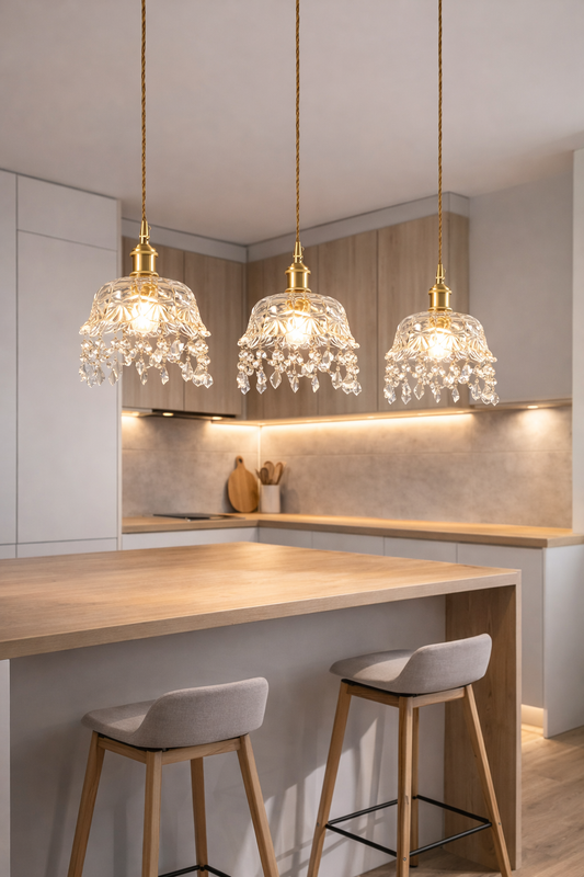 Szklana lampa wisząca – elegancka do wnętrz