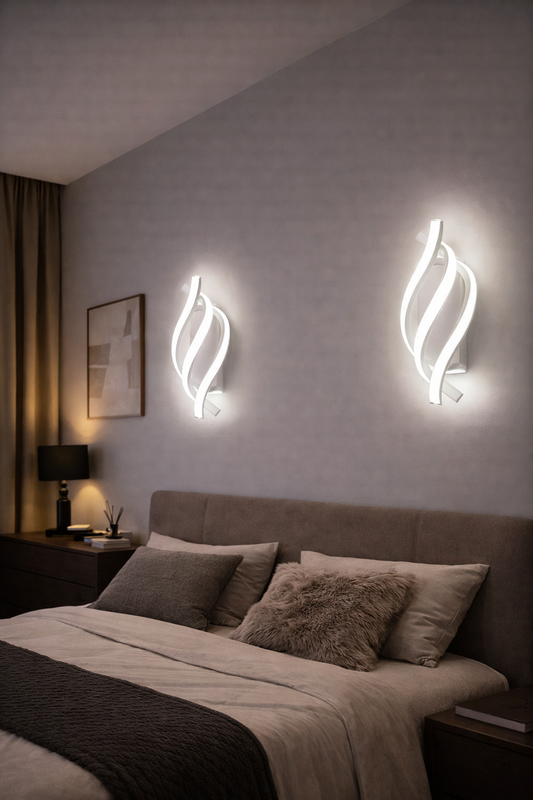 Nowoczesny kinkiet LED Spiral – designerska lampa ścienna