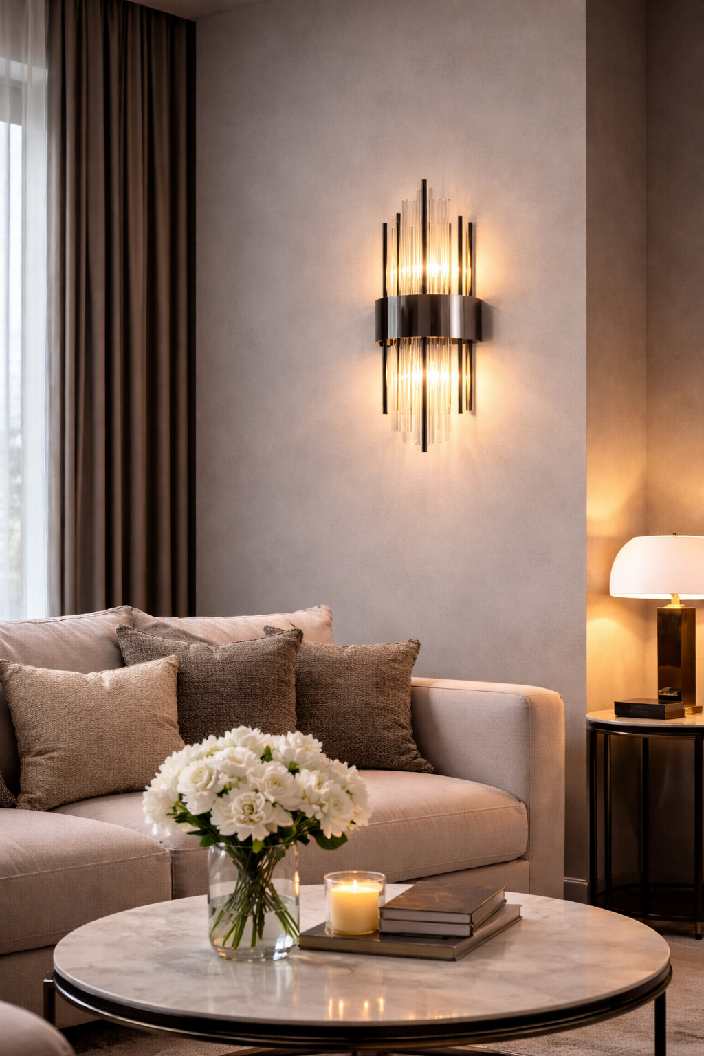 Luksusowy kinkiet kryształowy LED