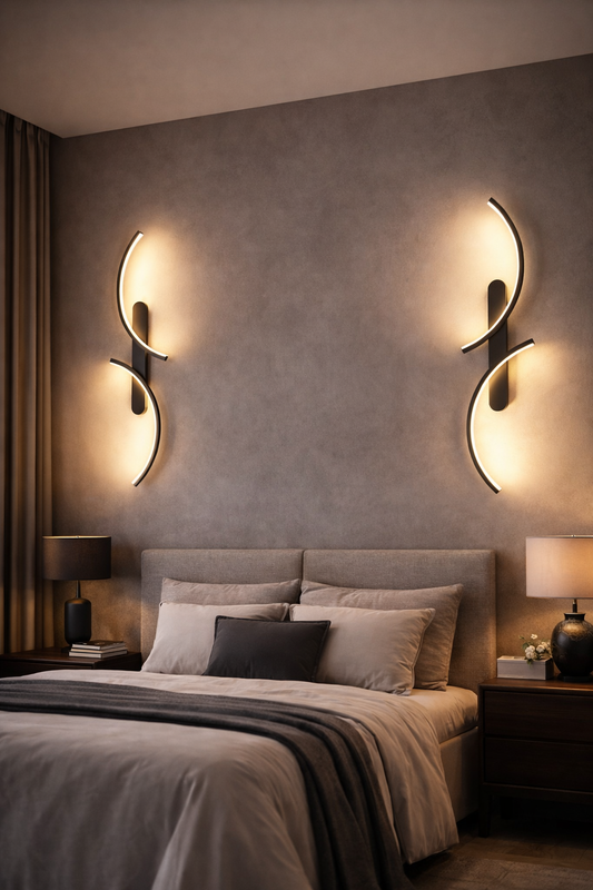 Kinkiet LED w kształcie litery C – nowoczesna lampa ścienna