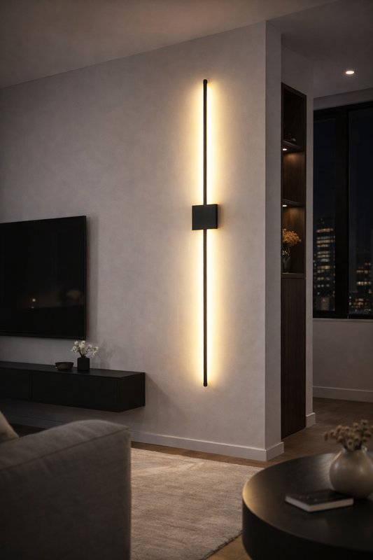 Nowoczesny kinkiet LED – długa listwa ścienna do wnętrz