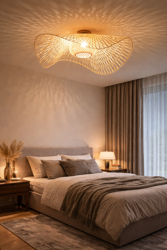 Japońska lampa wisząca bambusowa – styl naturalny