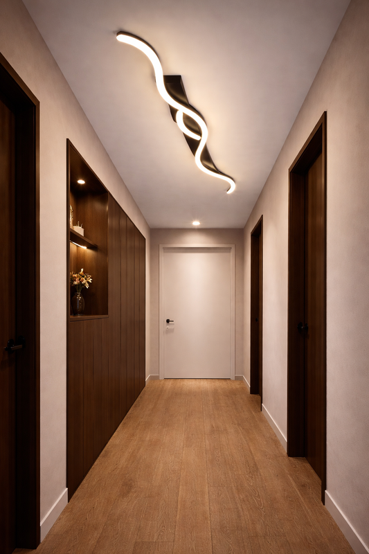 Nowoczesna lampa sufitowa LED – czarna minimalistyczna