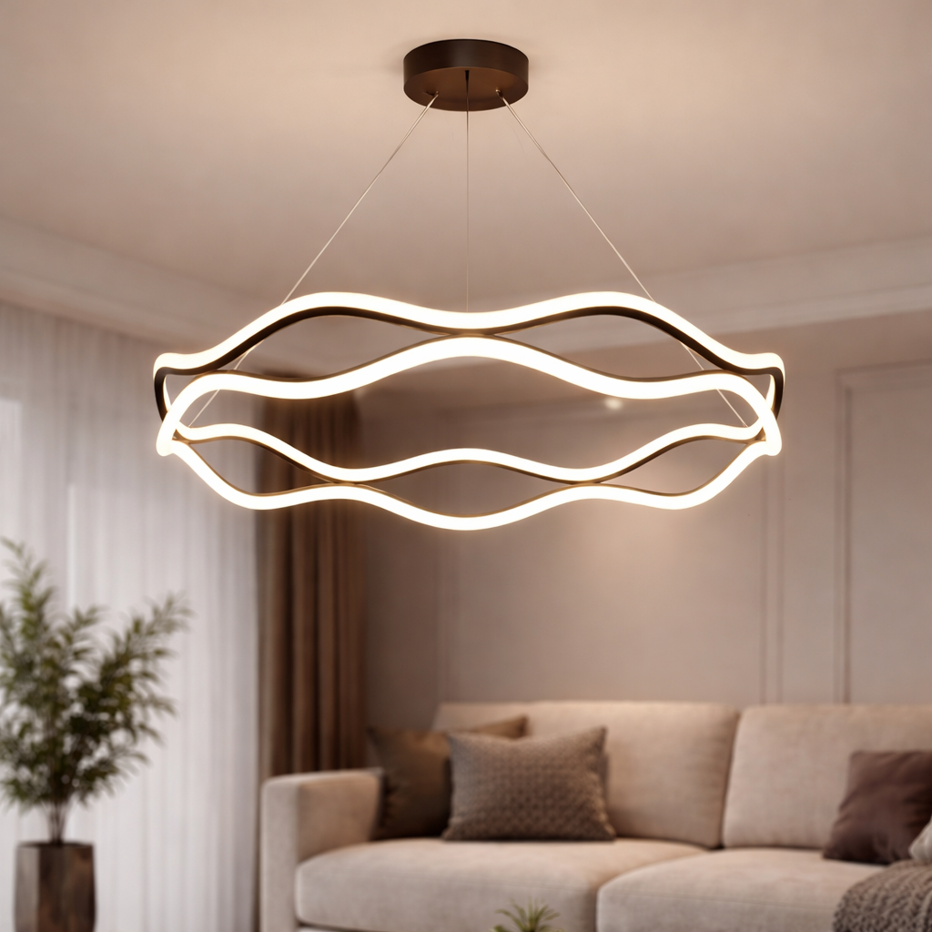 Lampa wisząca LED Ring – nowoczesny żyrandol do salonu