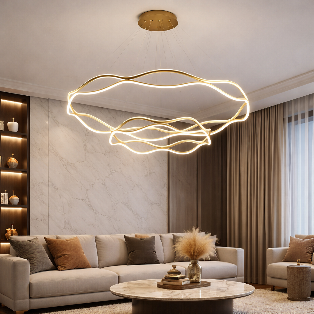 Lampa wisząca LED Ring – nowoczesny żyrandol do salonu 1