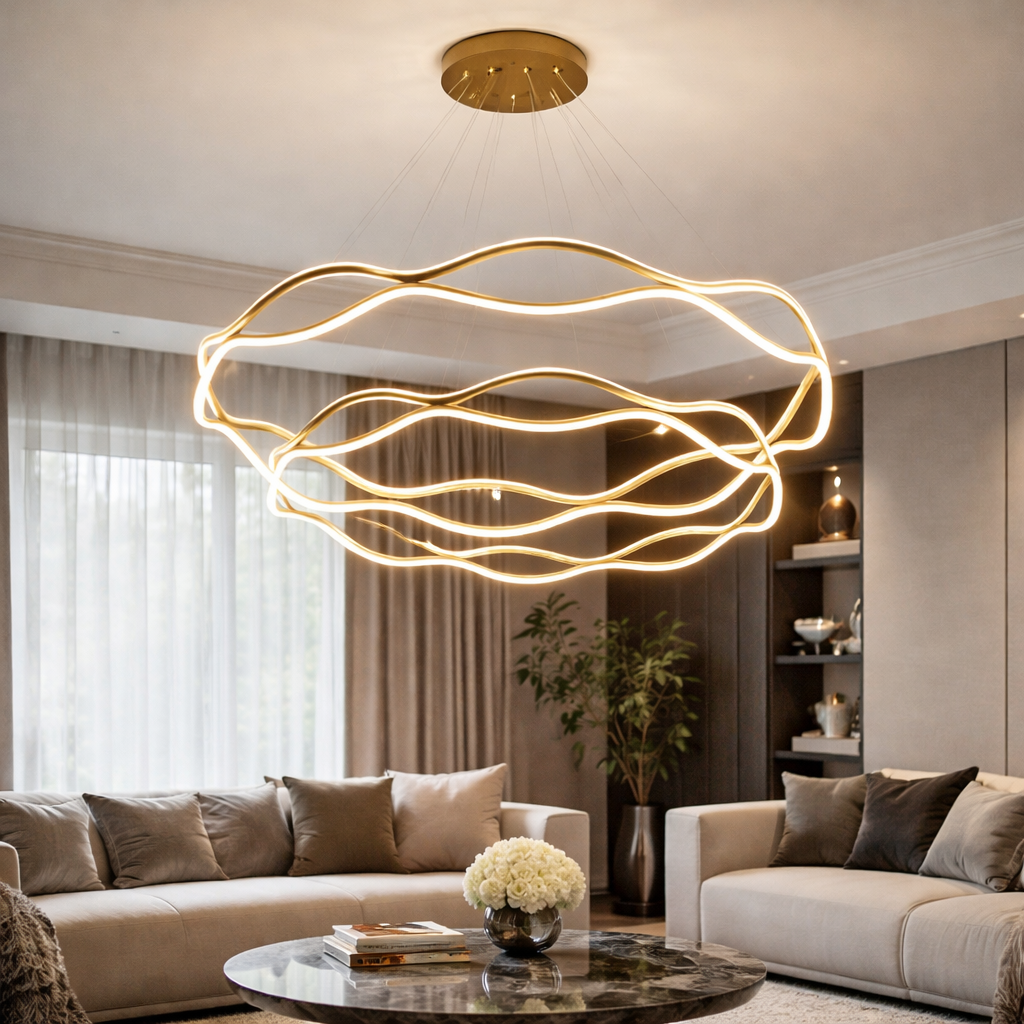 Lampa wisząca LED Ring – nowoczesny żyrandol do salonu 1