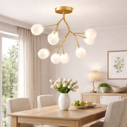 Designerska lampa wisząca – kształt gałęzi do salonu