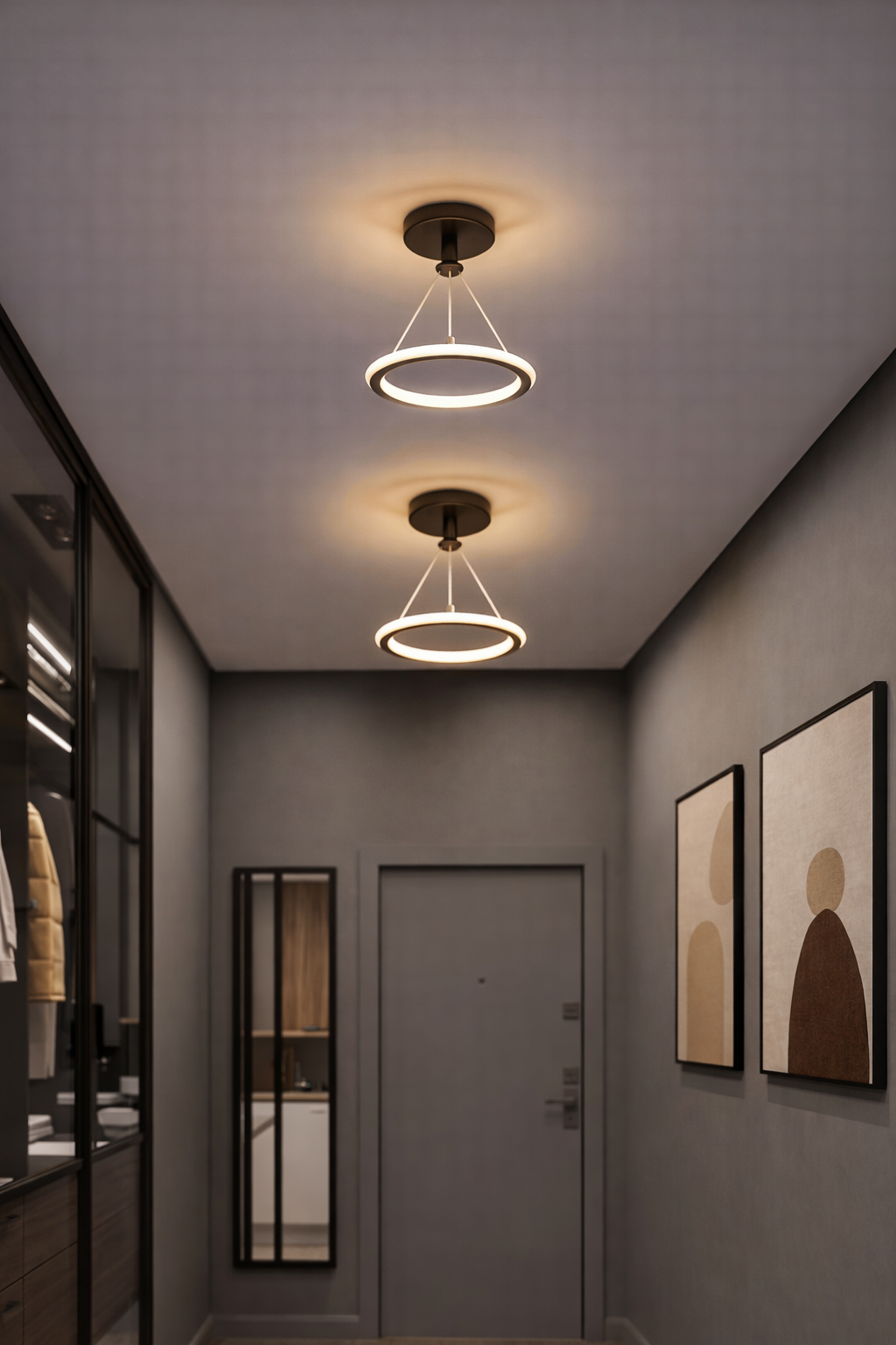 Luksusowa lampa sufitowa LED – złoto-czarna do wnętrz