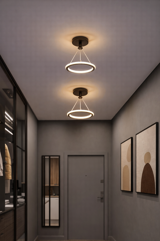 Luksusowa lampa sufitowa LED – złoto-czarna do wnętrz