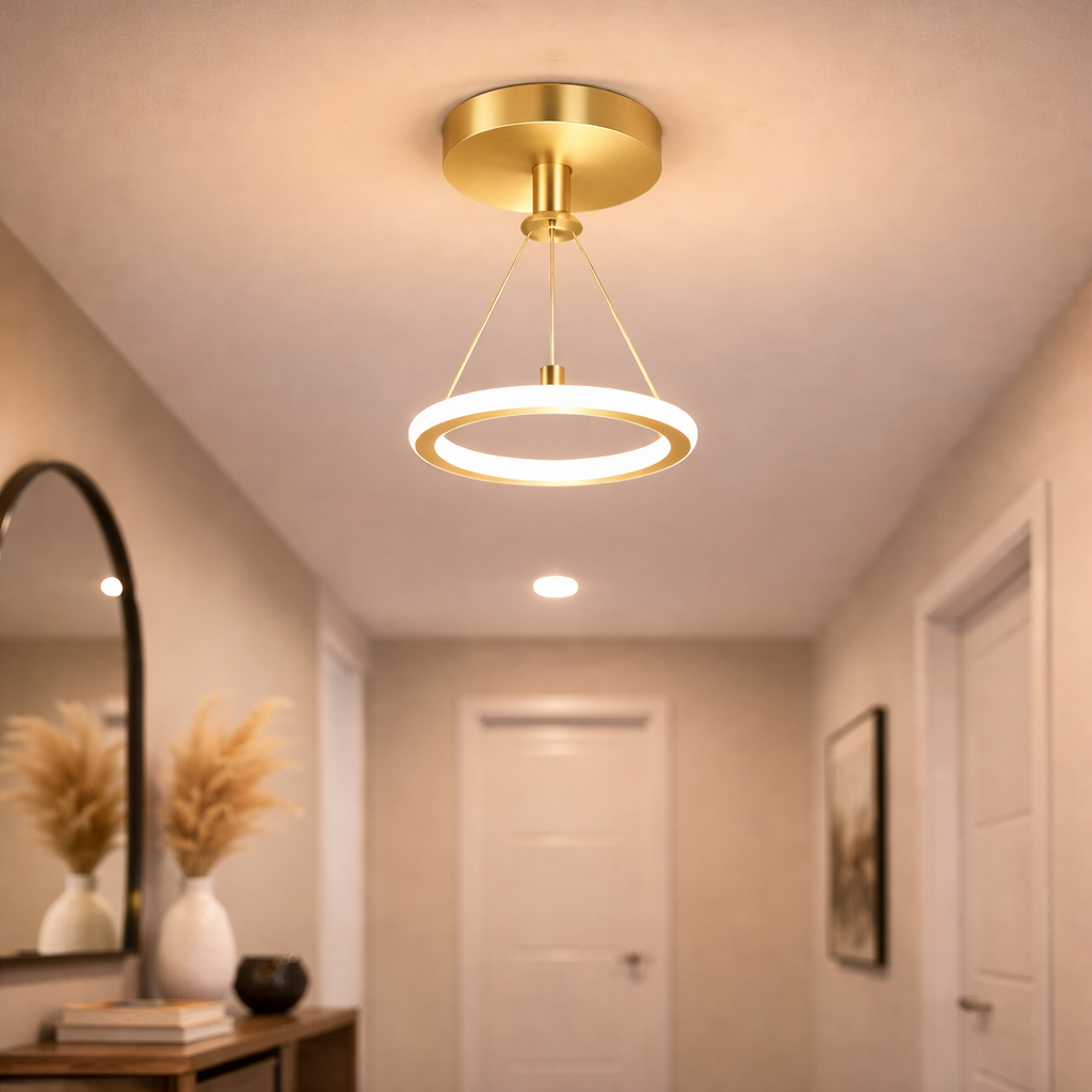 Luksusowa lampa sufitowa LED – złoto-czarna do wnętrz