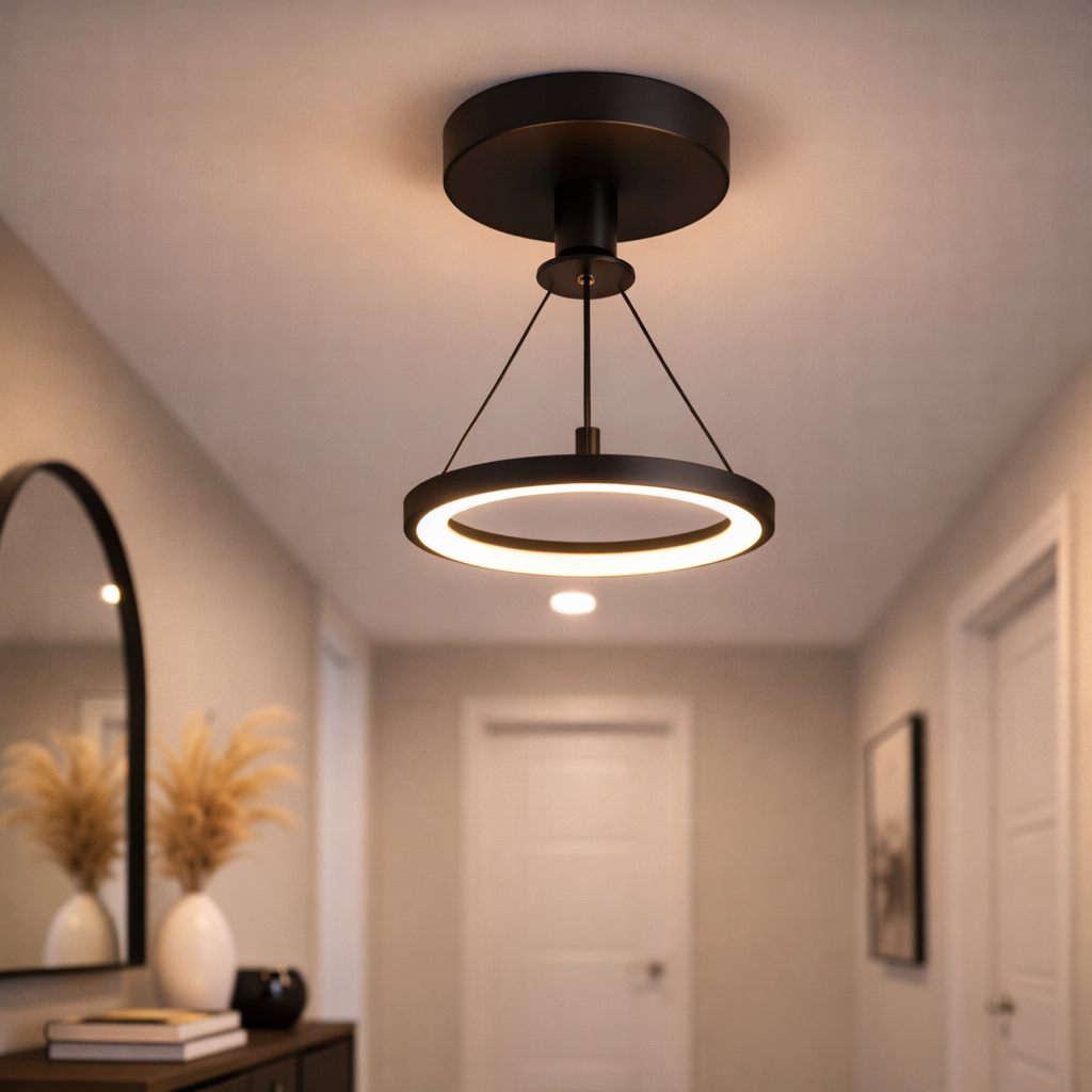 Luksusowa lampa sufitowa LED – złoto-czarna do wnętrz