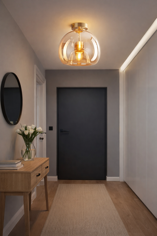 Nordycka lampa sufitowa LED – klosz szklany