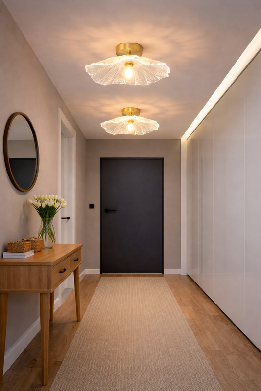 Lampa wisząca LED ze szkła – do sypialni i  przedpokoju