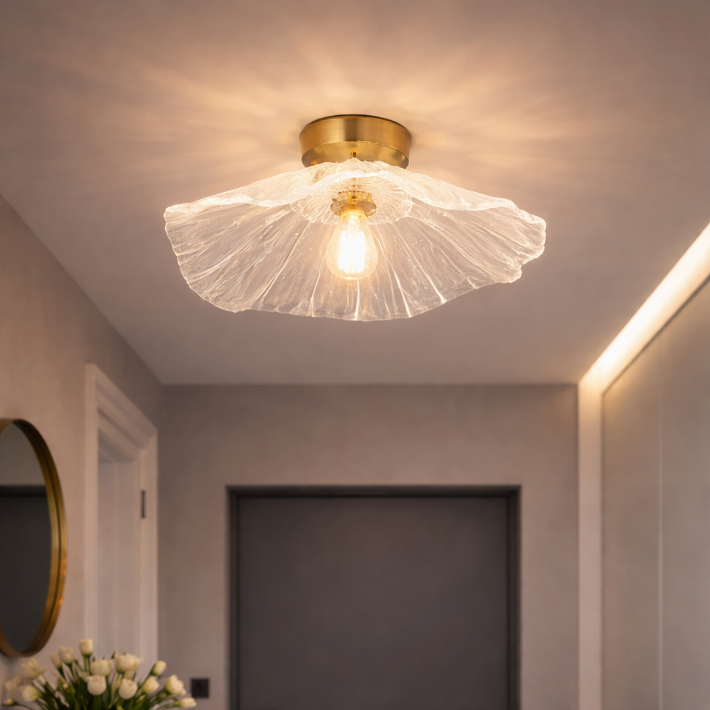 Lampa wisząca LED ze szkła – do sypialni i  przedpokoju