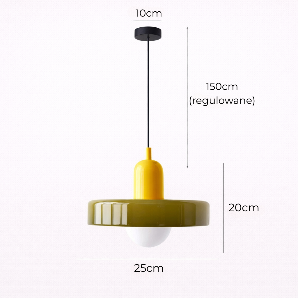 Szklana lampa wisząca Nordic Retro – do salonu i jadalni