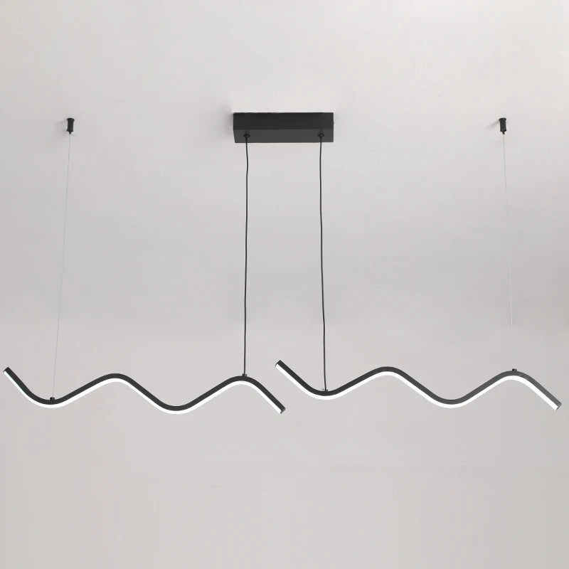 Długa lampa wisząca LED Nordic – nad stół do jadalni