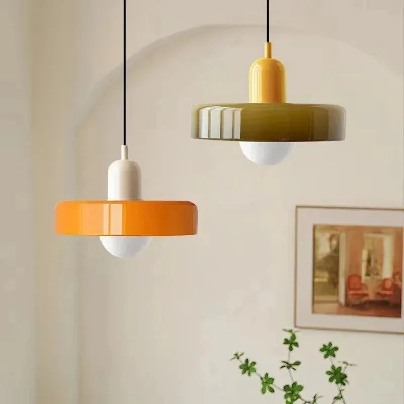 Szklana lampa wisząca Nordic Retro – do salonu i jadalni